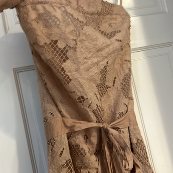 Bird by Juicy Couture Tan Strapless Lace Dress-M - Picture 3 of 9